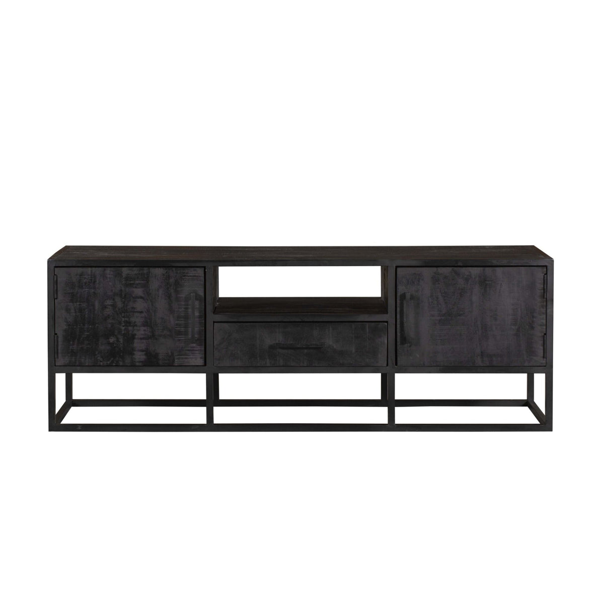 Mueble de TV Denver Madera de Mango Negro 145cm Starfurn