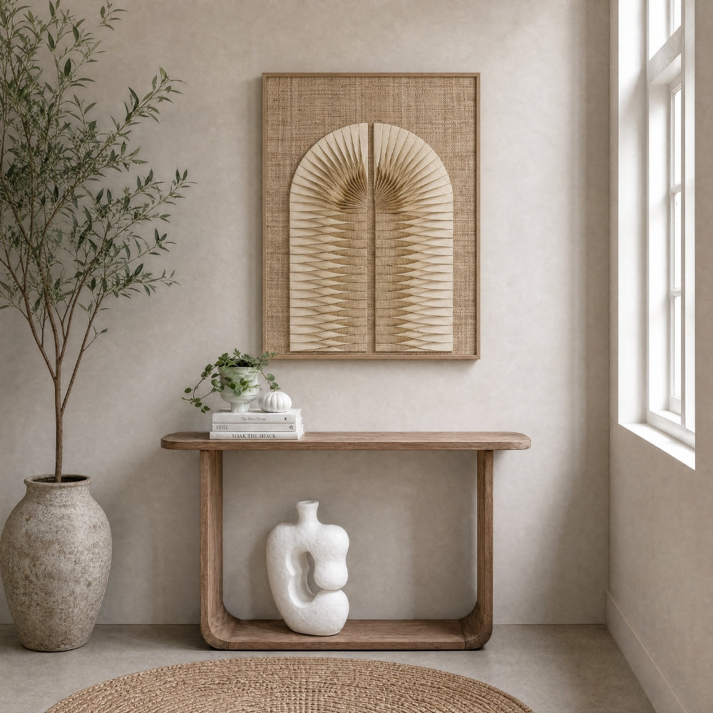 MUST Living Panel de pared Bow Eco Art Palma tejida