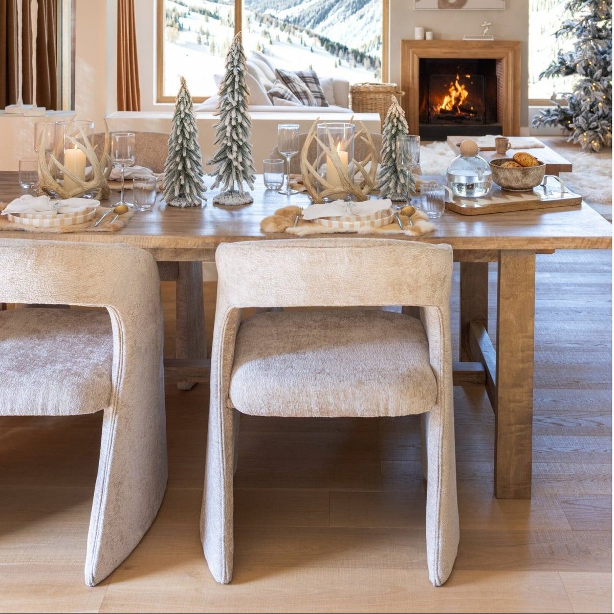 Silla de tela Anise beige J-Line