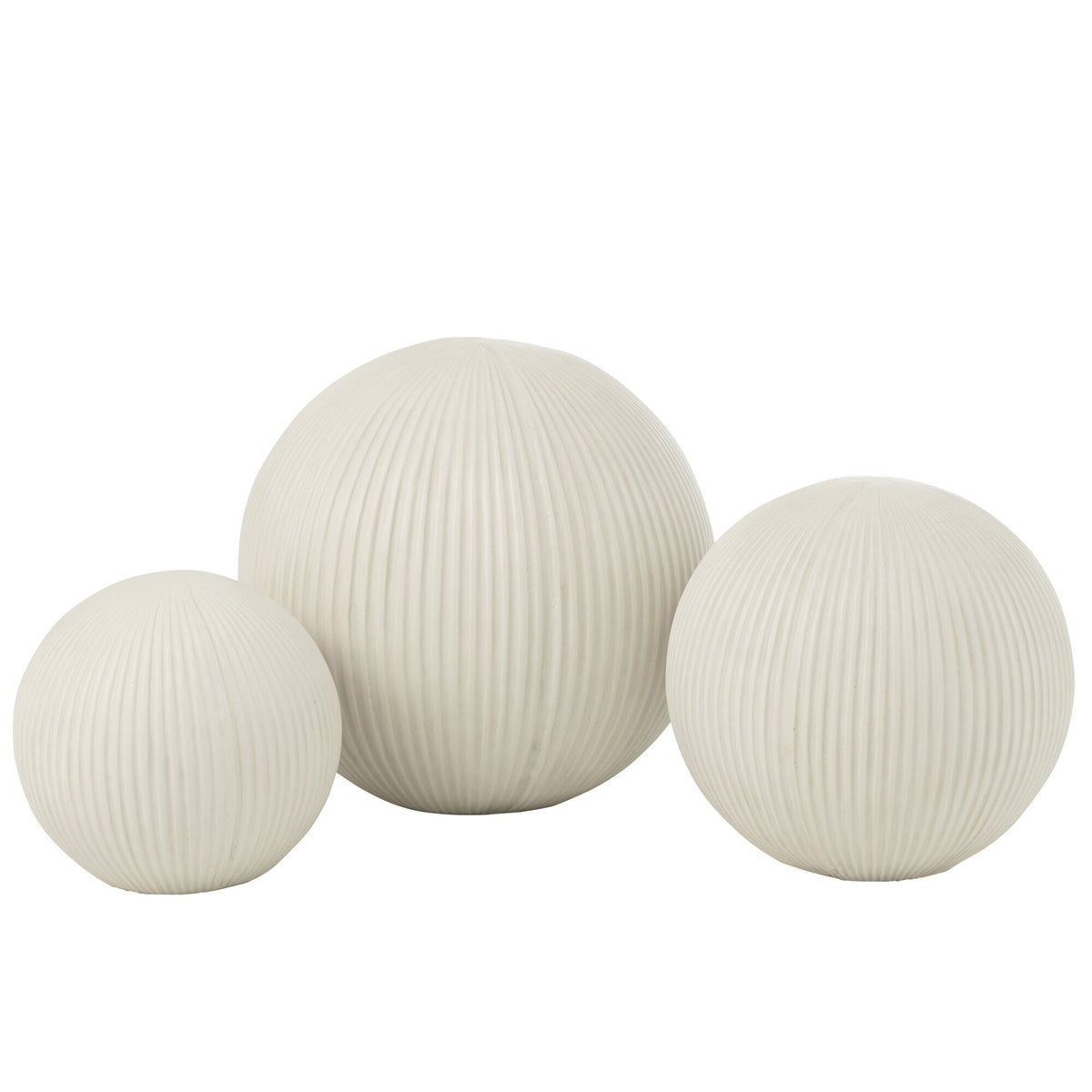 Bola decorativa de arcilla blanca grande 39,5cmx37,5cmx39,5cm J-Line
