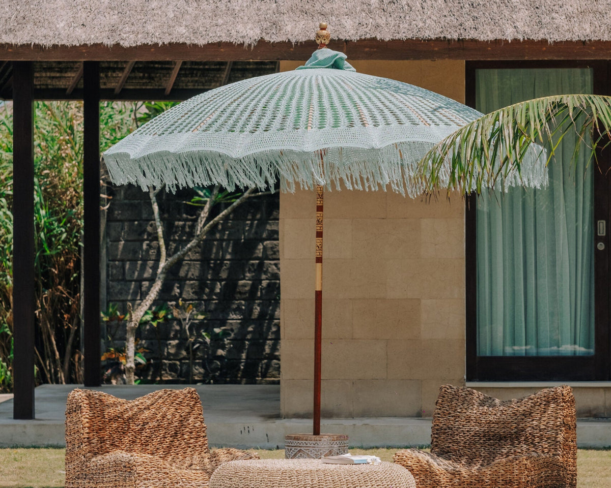 Sombrilla Bali Macramé Verde Ø250cm Todo Bien