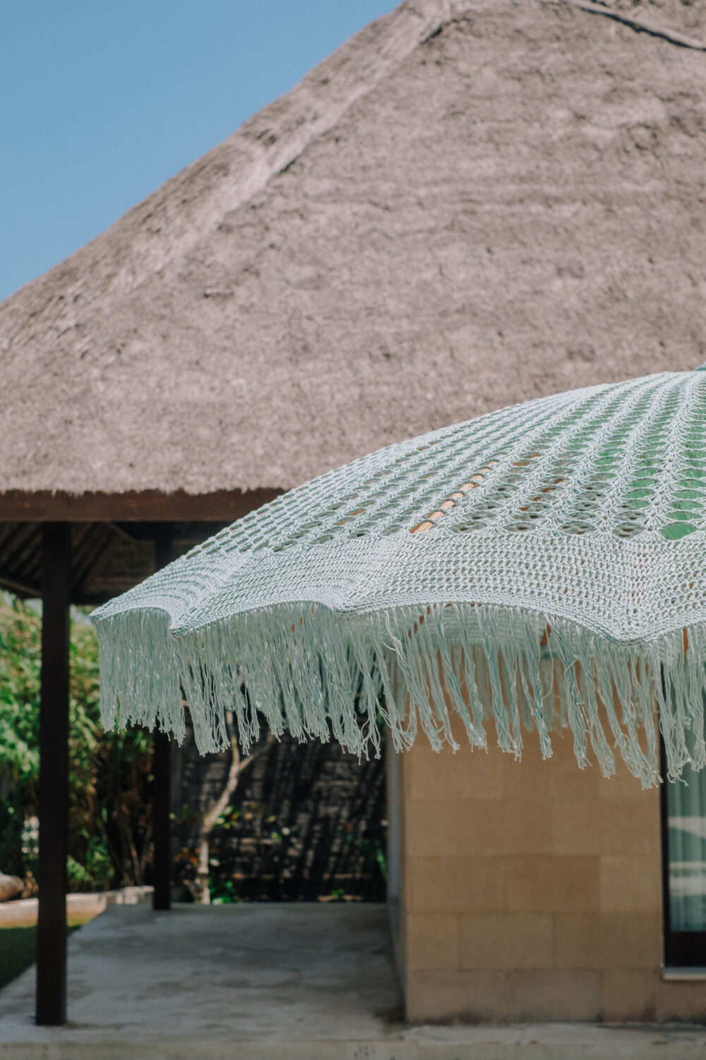 Sombrilla Bali Macramé Verde Ø250cm Todo Bien