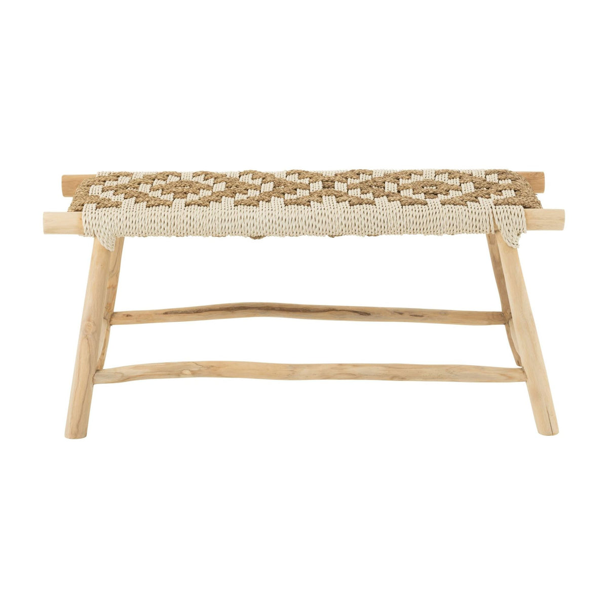 Sofá Waverly Madera de teca/Fibras naturales/Blanco J-Line