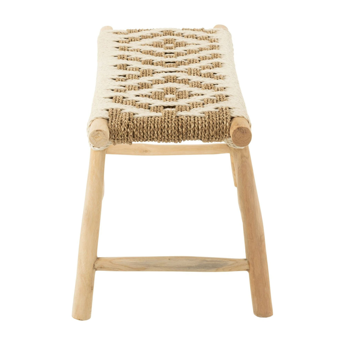 Sofá Waverly Madera de teca/Fibras naturales/Blanco J-Line