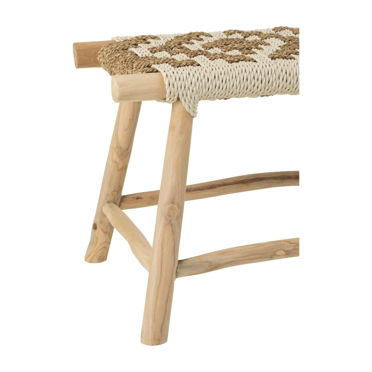 Sofá Waverly Madera de teca/Fibras naturales/Blanco J-Line