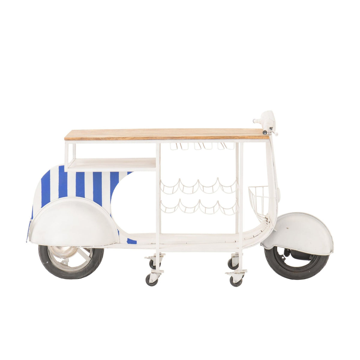 Mueble de bar Retro Scooter Rayado Hierro Azul/Blanco J-Line