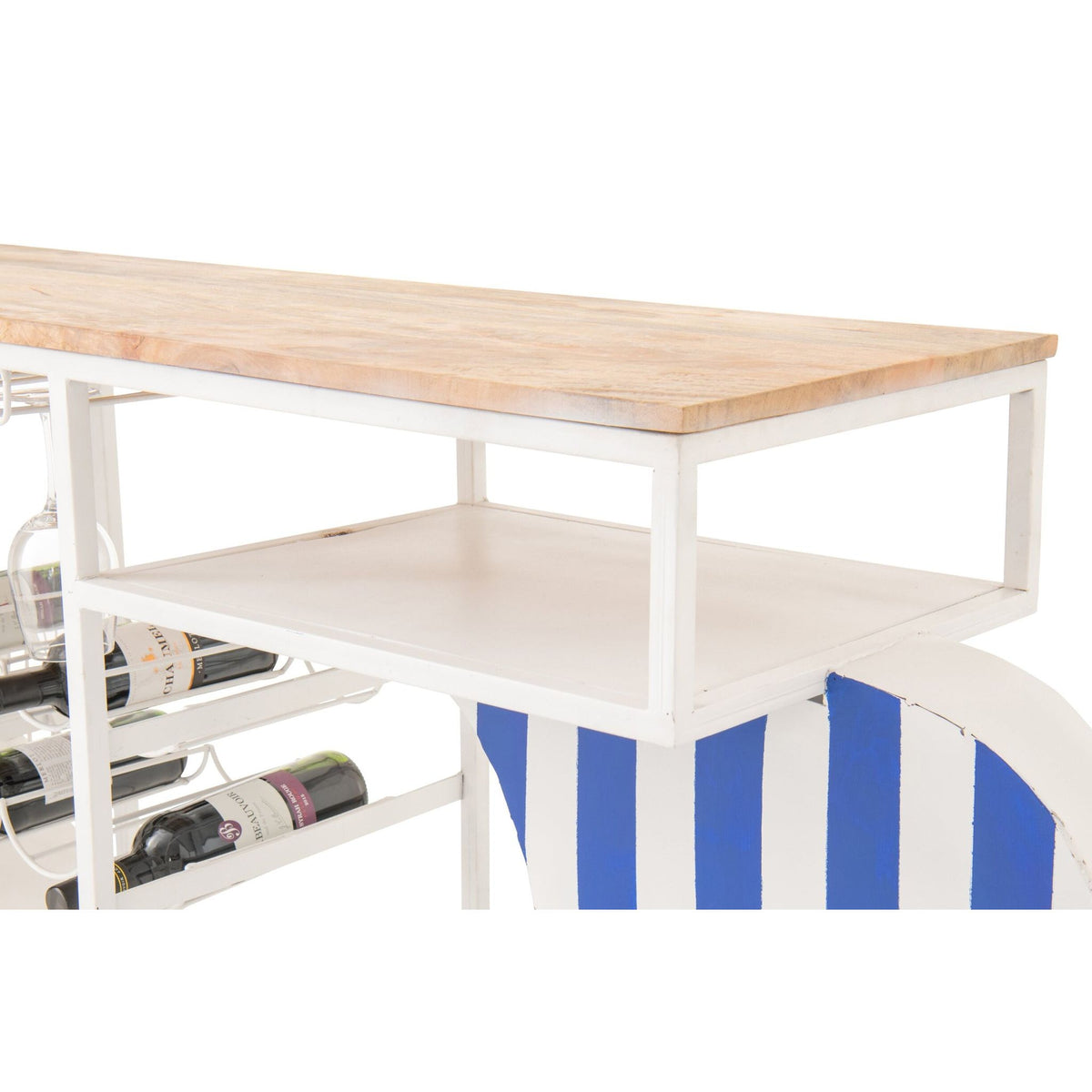 Mueble de bar Retro Scooter Rayado Hierro Azul/Blanco J-Line