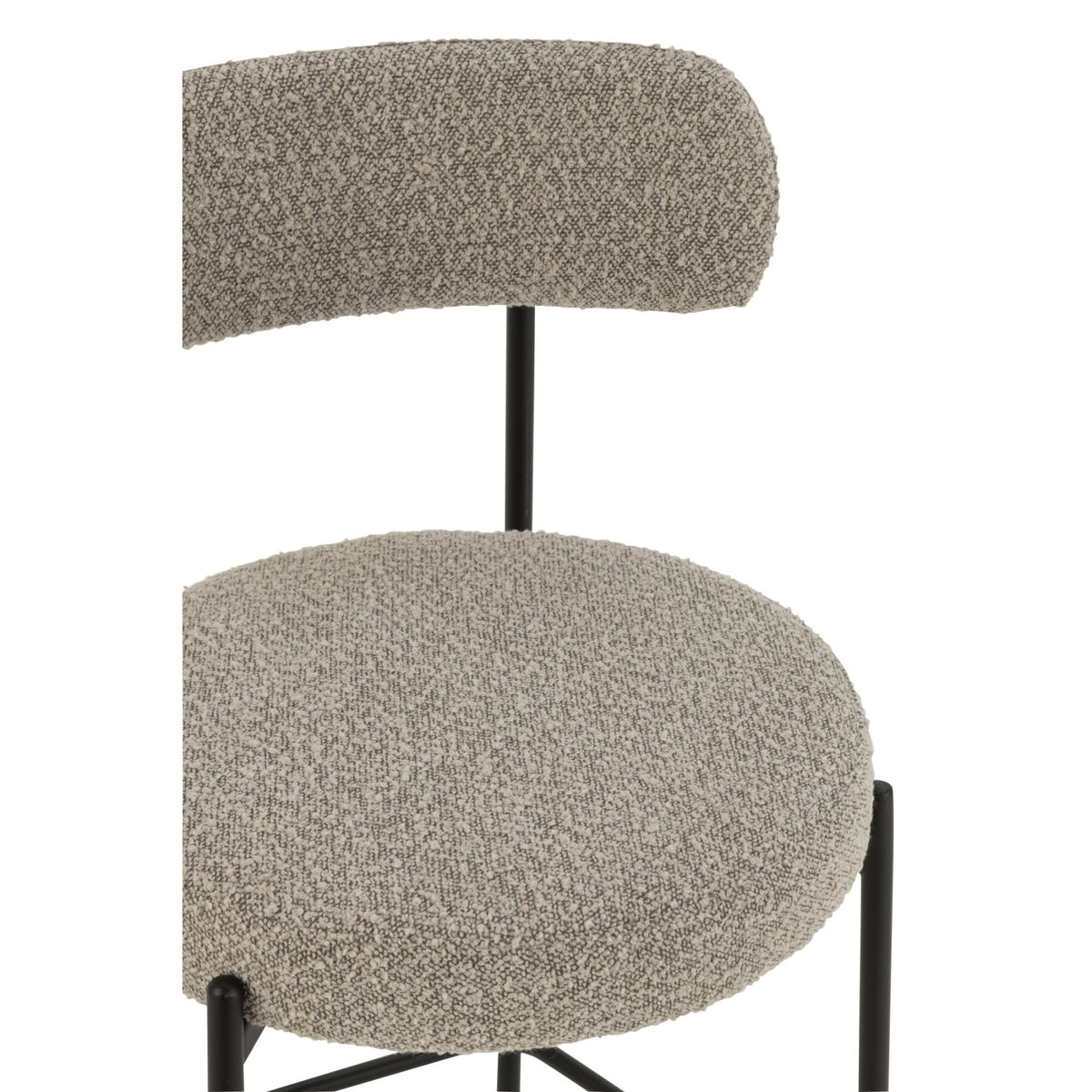Taburete de bar Boucle Multilaminado/Poliéster Gris/Negro J-Line