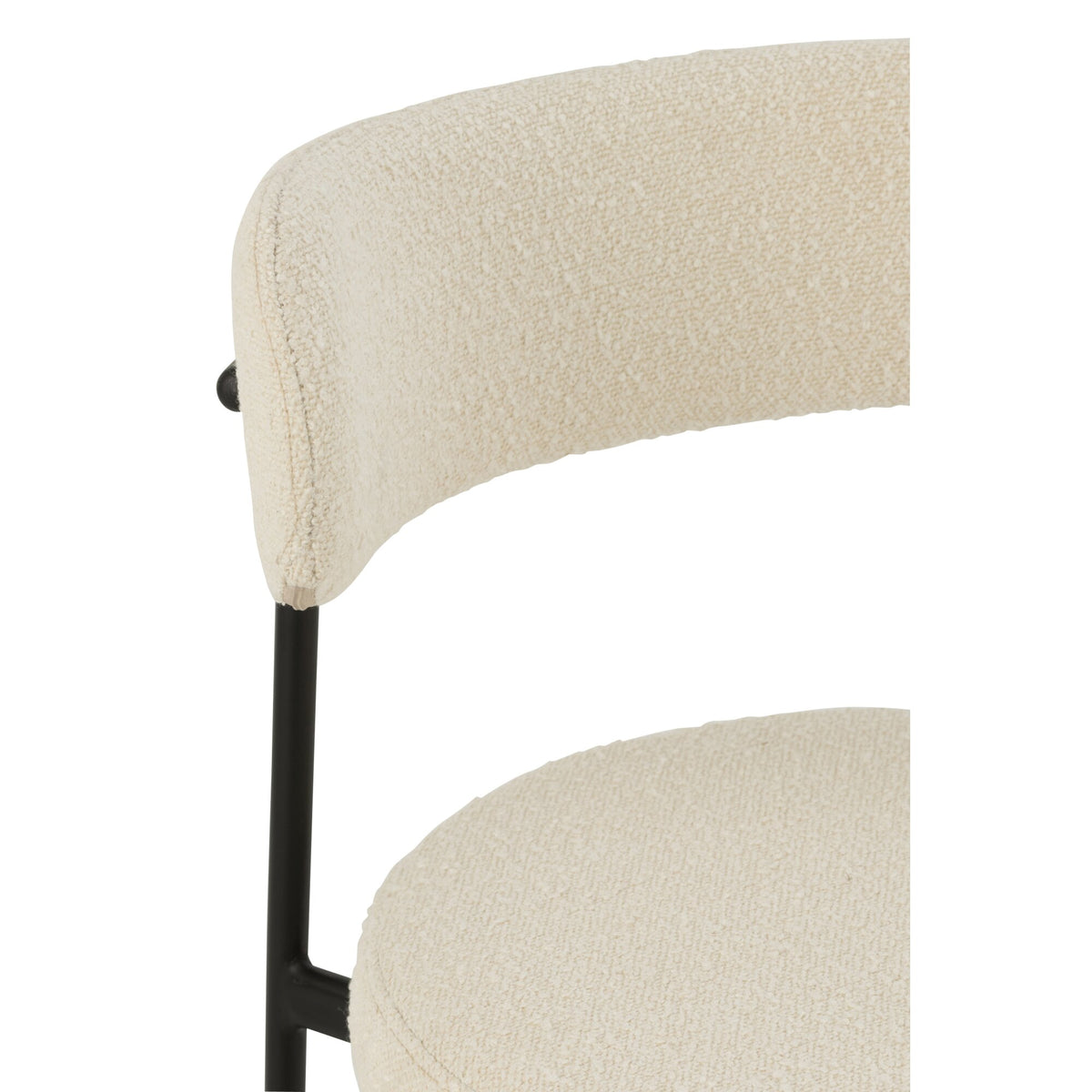 Taburete de bar Boucle Multilaminado/Poliéster Blanco/Negro J-Line