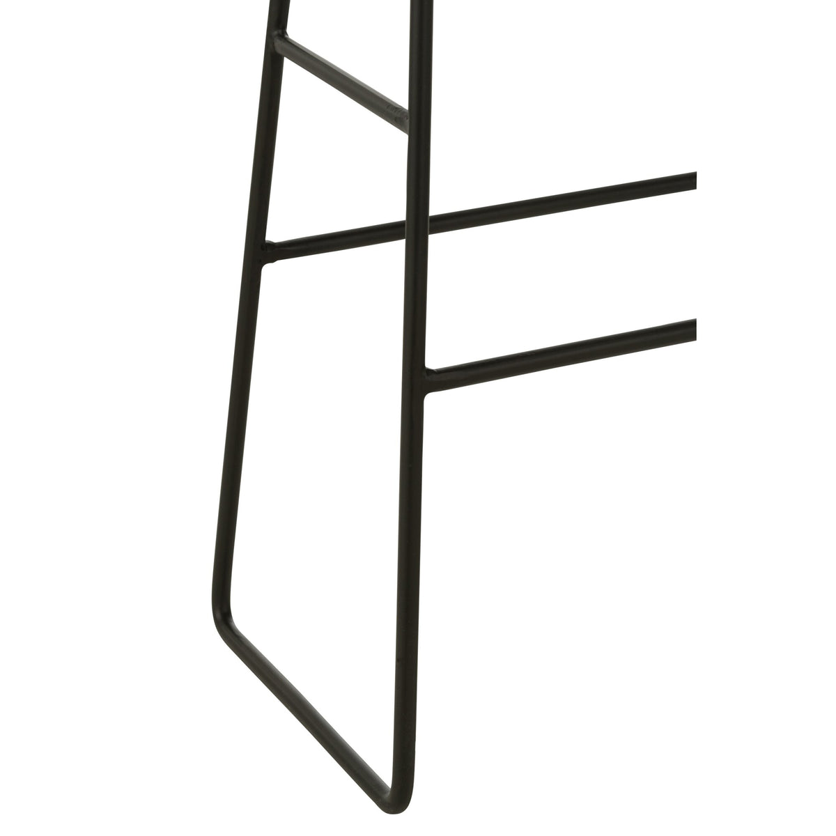 Taburete de bar rectangular de teca reciclada negro grande J-Line