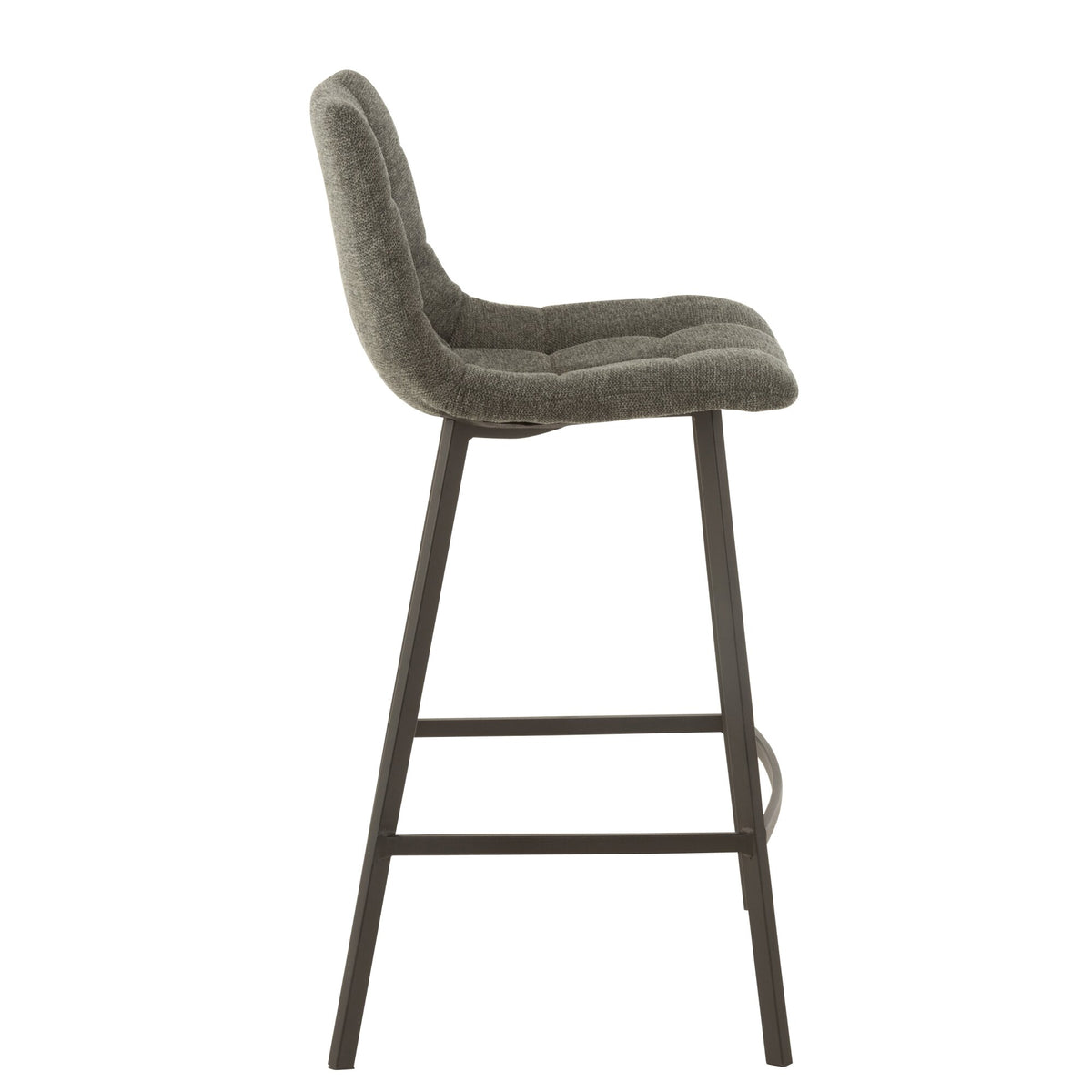 Taburete de bar Stephane Tela/Metal Gris oscuro – J-Line