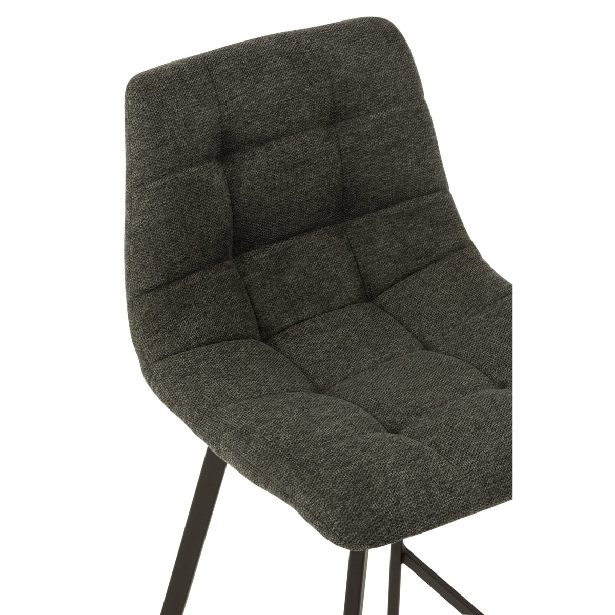 Taburete de bar Stephane Tela/Metal Gris oscuro – J-Line