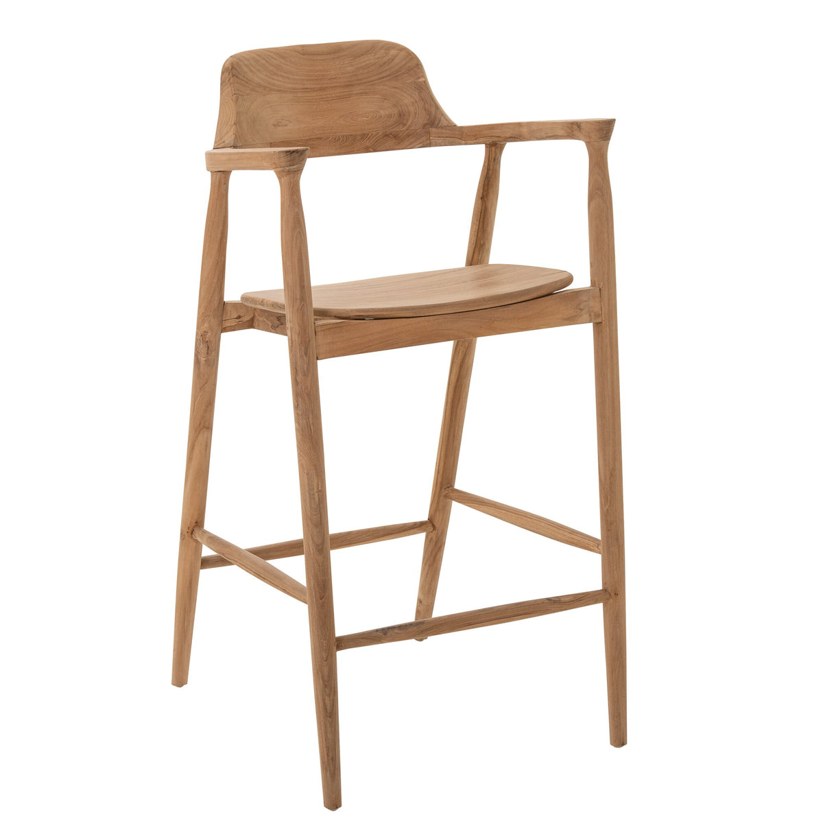 Taburete de bar de madera de teca natural J-Line