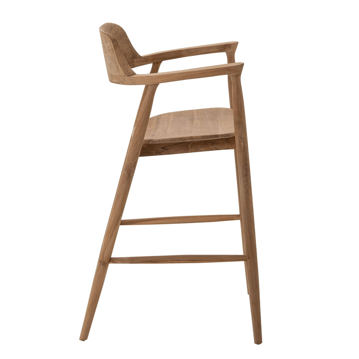 Taburete de bar de madera de teca natural J-Line