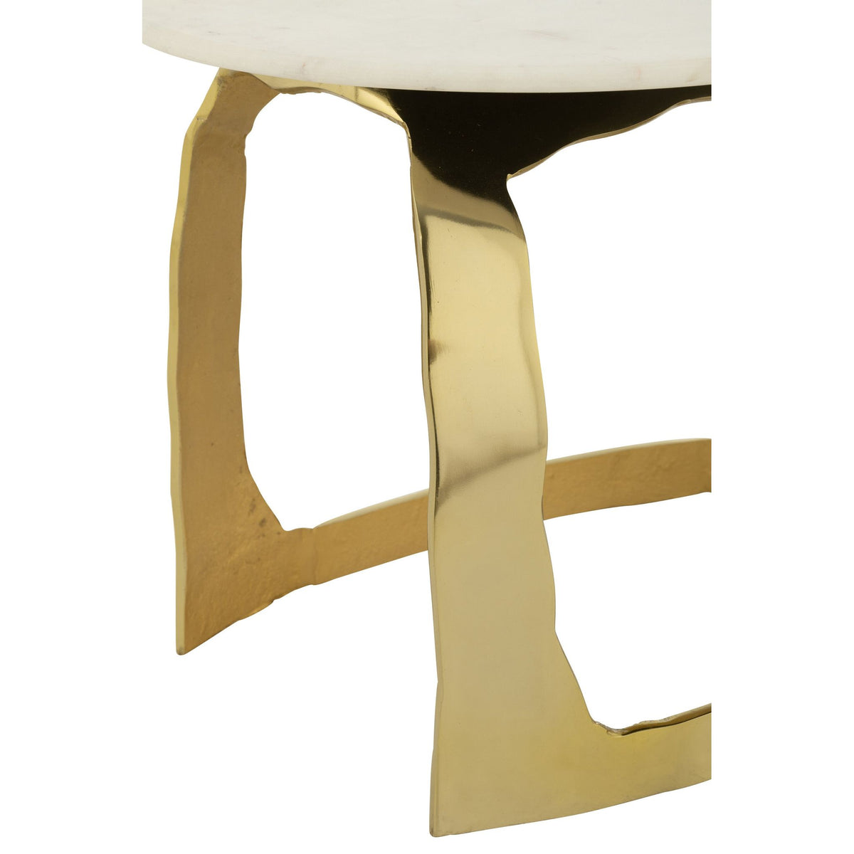 Bijzettafel Aluminium/Steen Goudkleurig/Wit Small J-Line