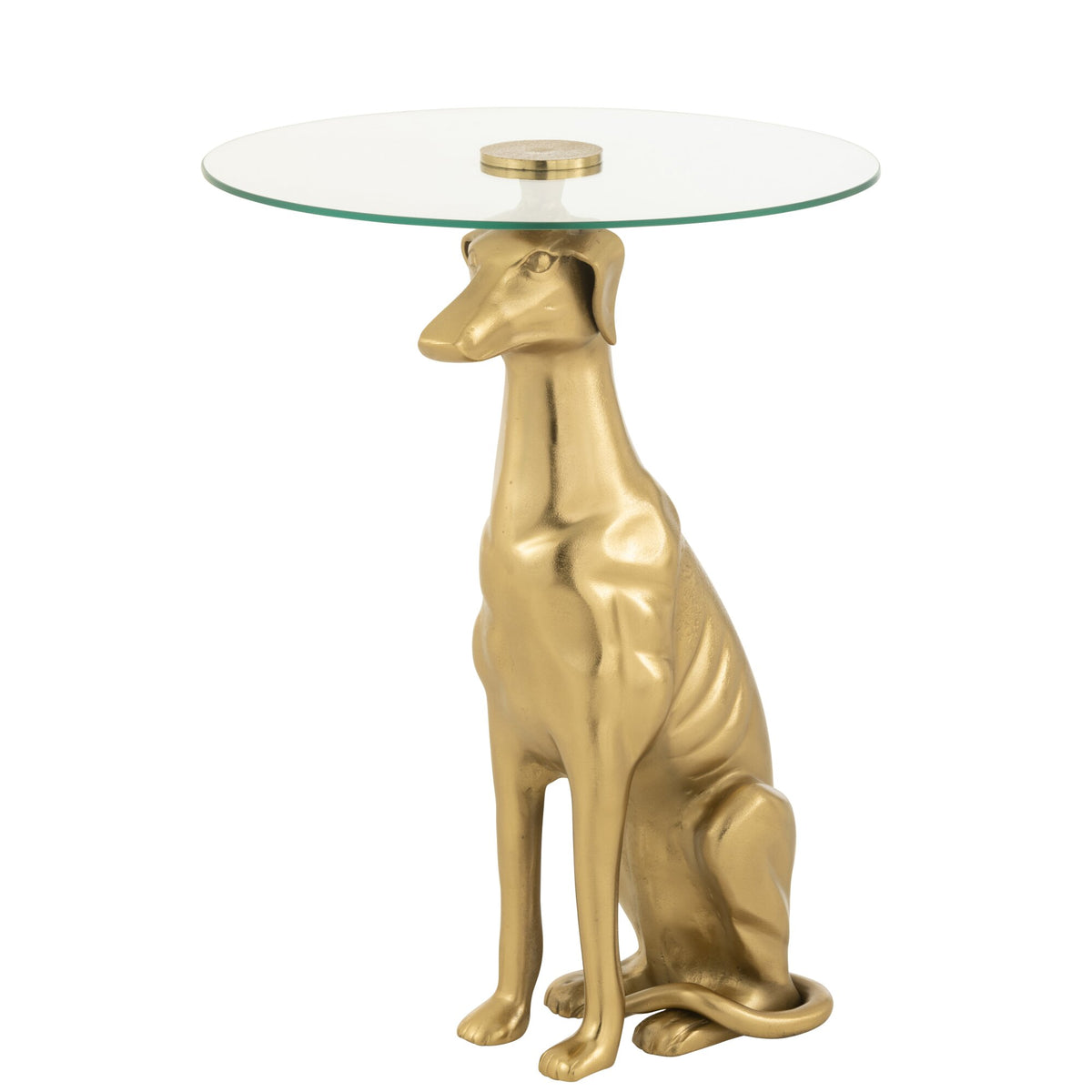 Mesa auxiliar Perro Aluminio/Vidrio Dorado J-Line