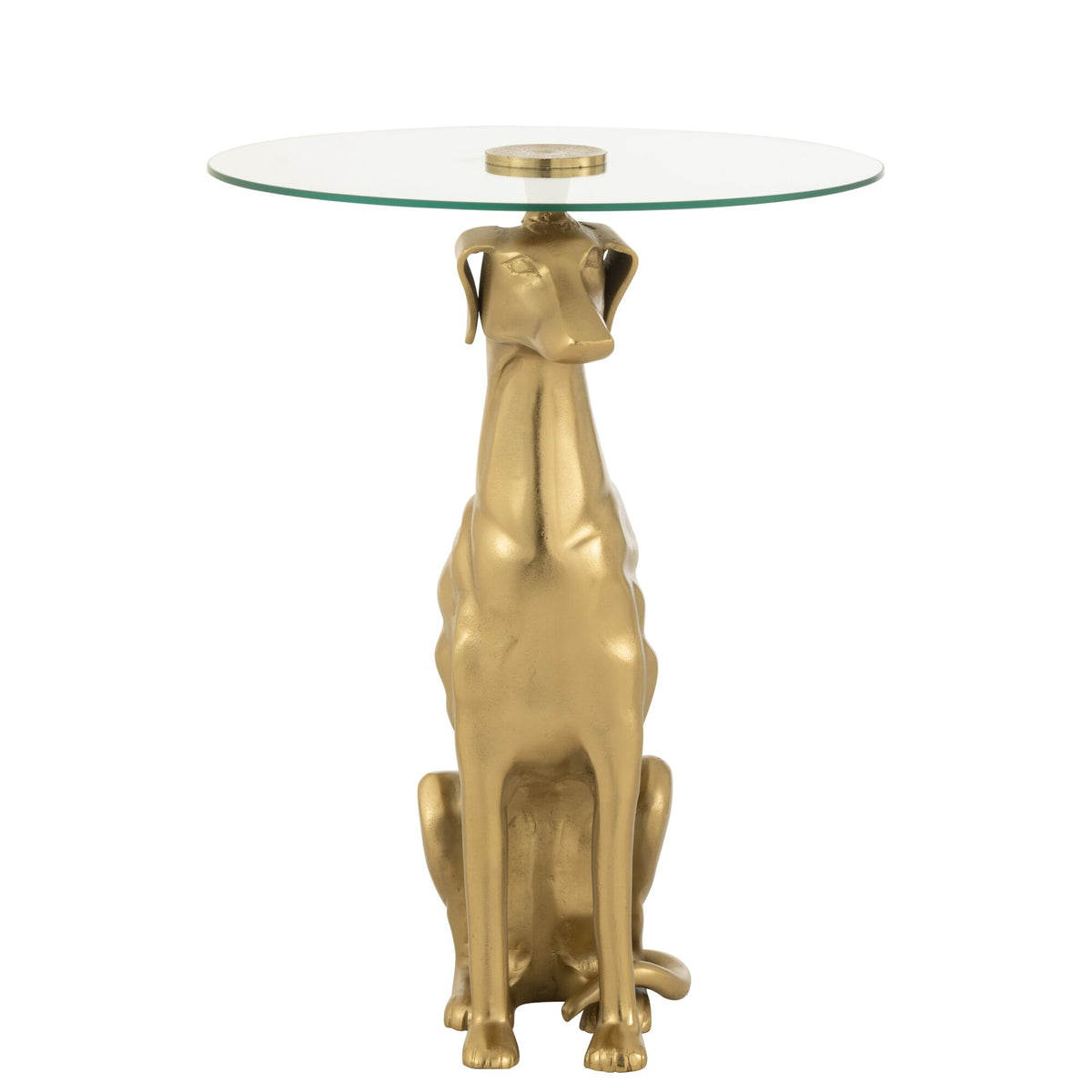 Mesa auxiliar Perro Aluminio/Vidrio Dorado J-Line