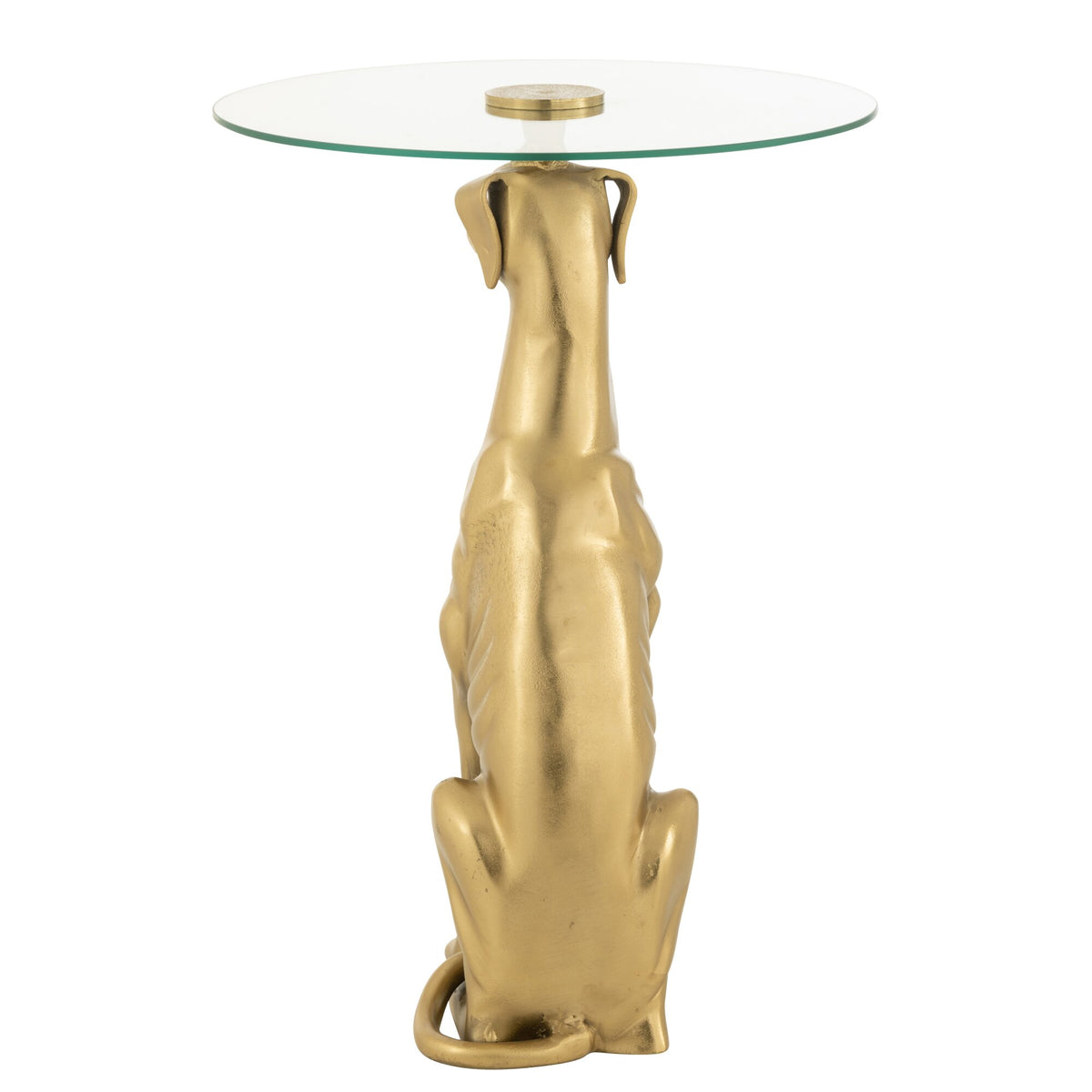 Mesa auxiliar Perro Aluminio/Vidrio Dorado J-Line