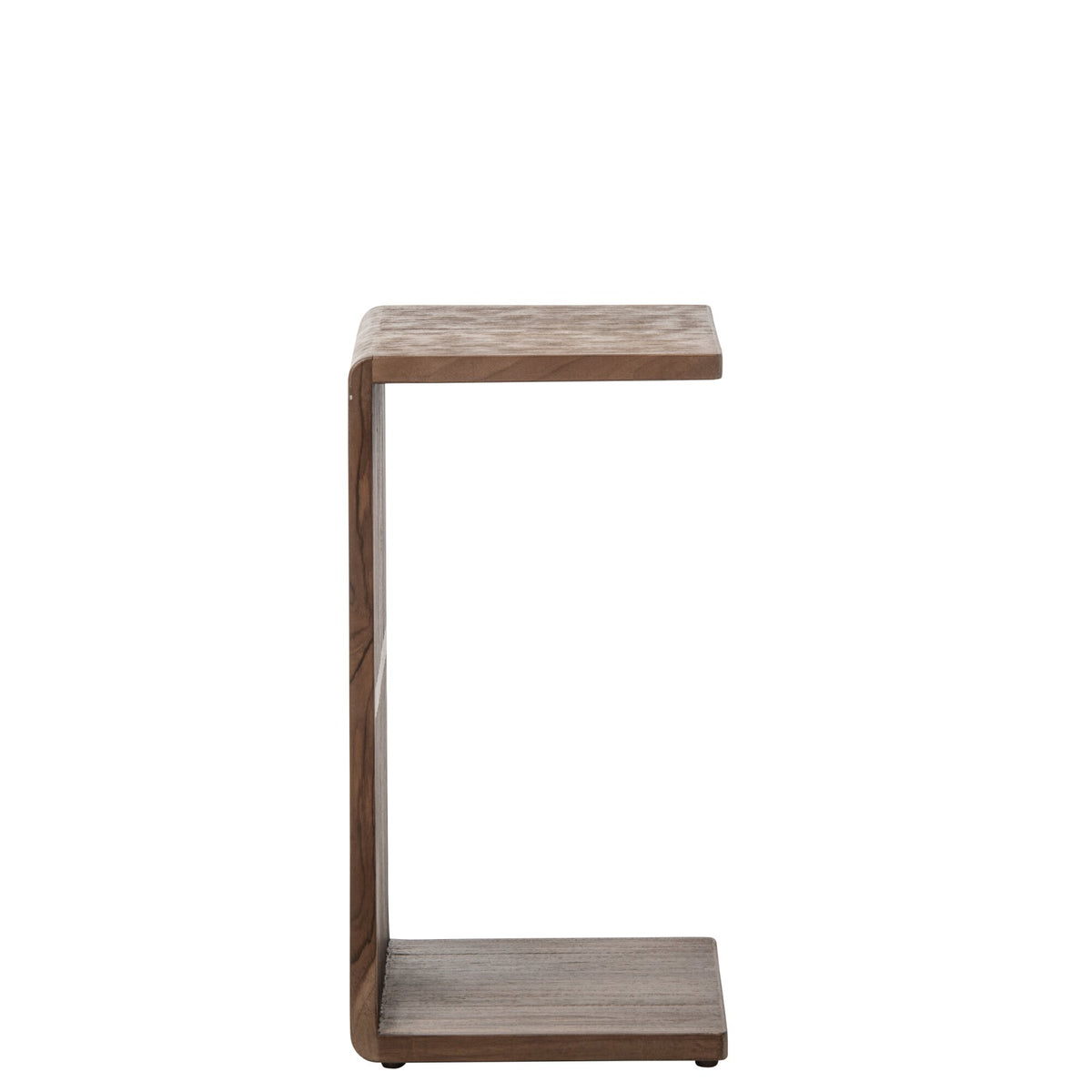 Mesa auxiliar de listones de madera reciclada marrón oscuro J-Line