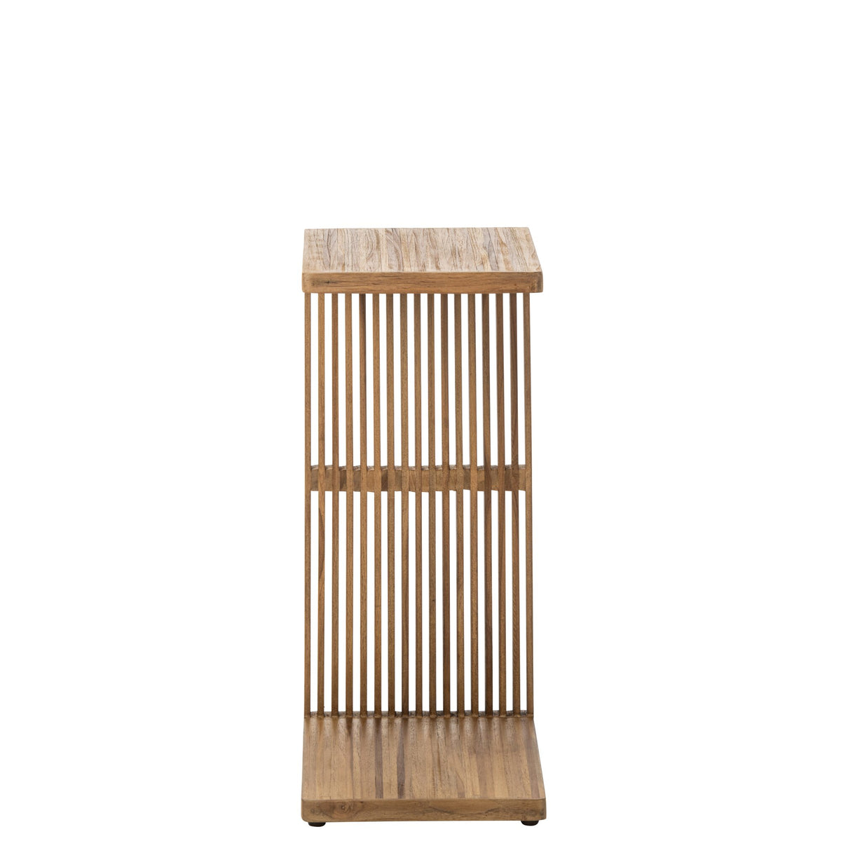 Mesa auxiliar de listones de madera reciclada natural J-Line