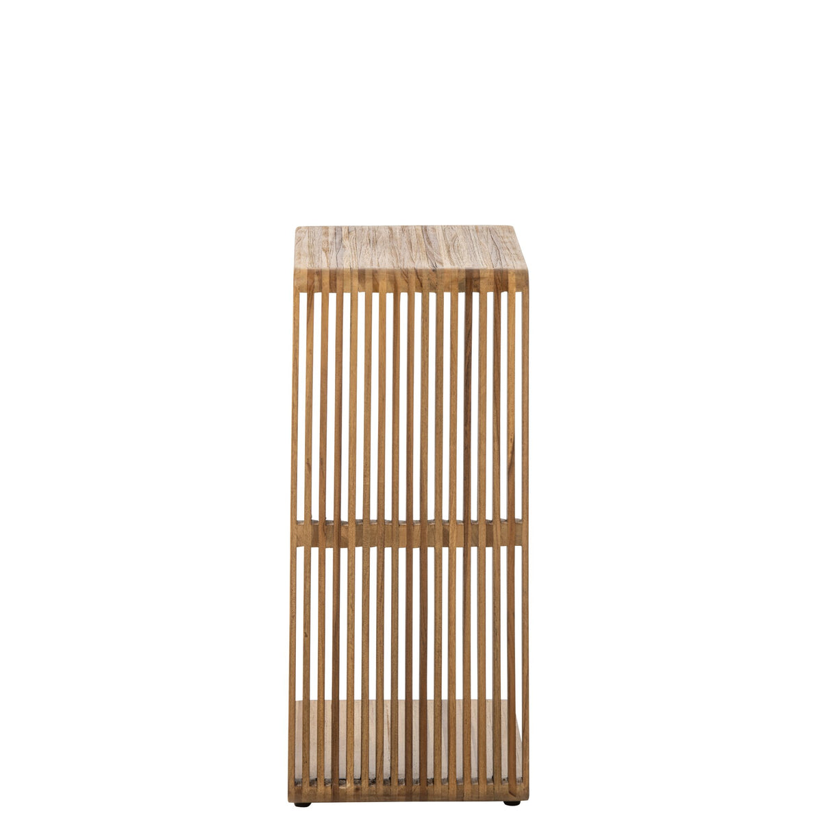 Mesa auxiliar de listones de madera reciclada natural J-Line