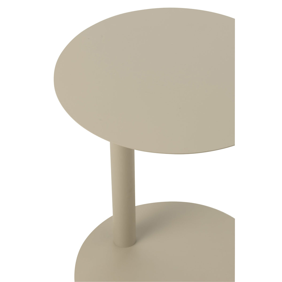 Mesa auxiliar redonda de metal beige J-Line