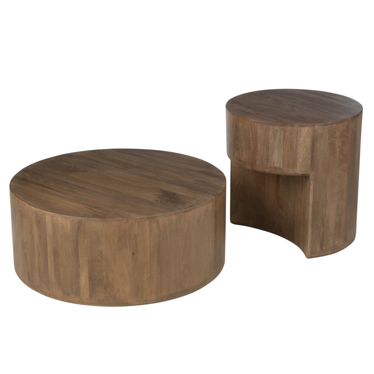 Mesas auxiliares Toge Madera de mango Marrón Set de 2 J-Line