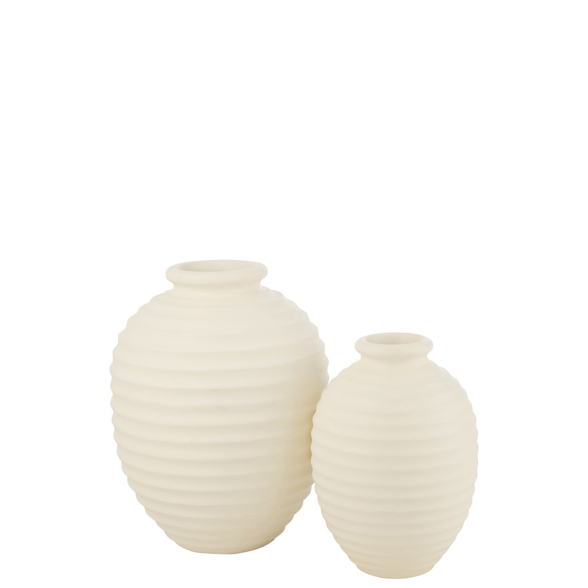 Bloempot Ovaal Terracotta Wit Large 66cm - Pot - J-Line - livinglovely.nl