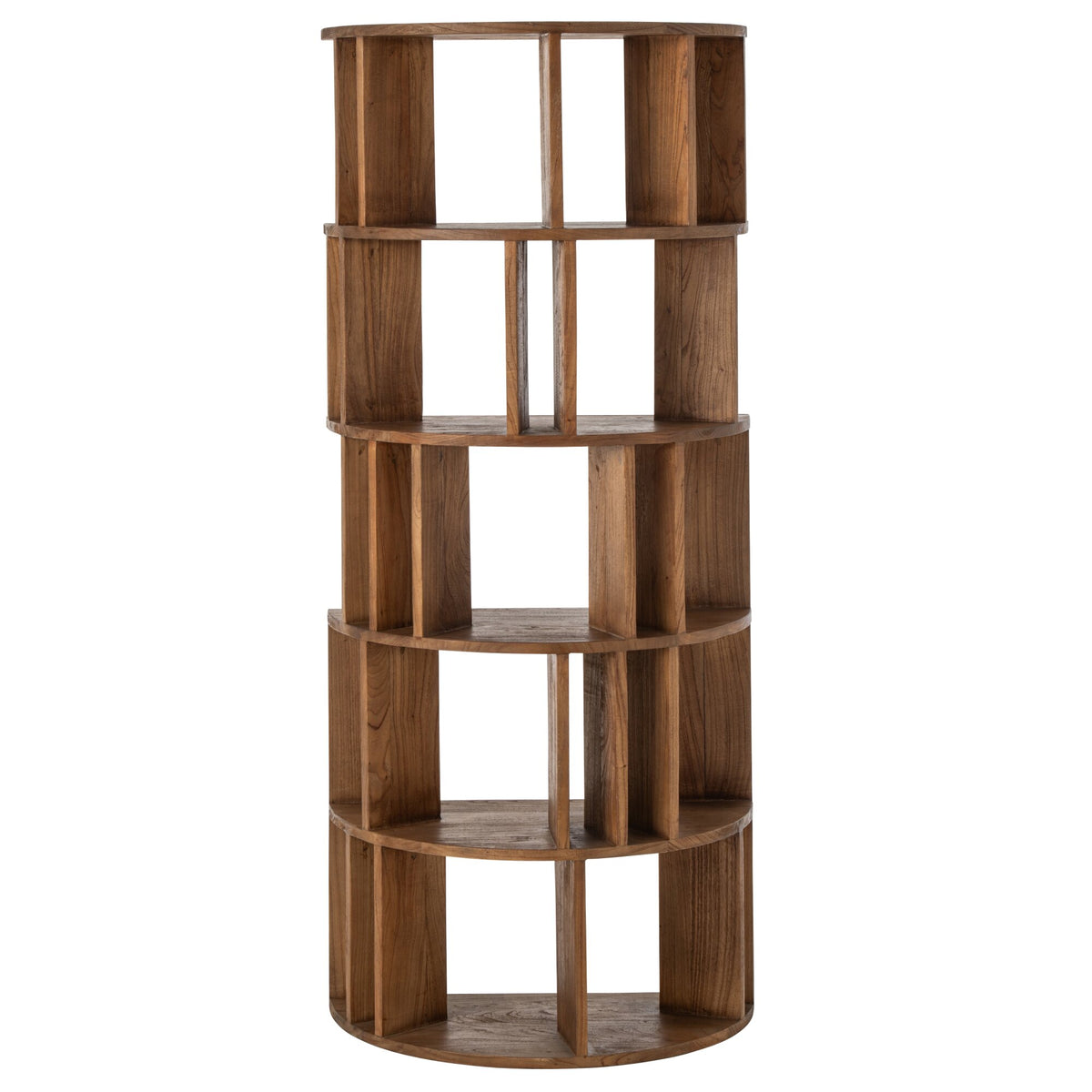 Librería semicircular Mindi de madera natural J-Line