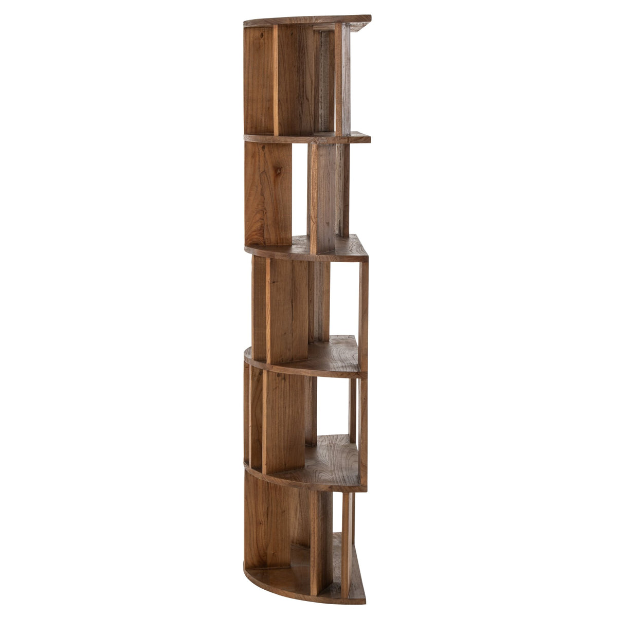 Librería semicircular Mindi de madera natural J-Line