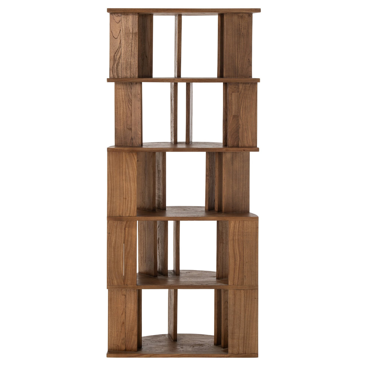 Librería semicircular Mindi de madera natural J-Line