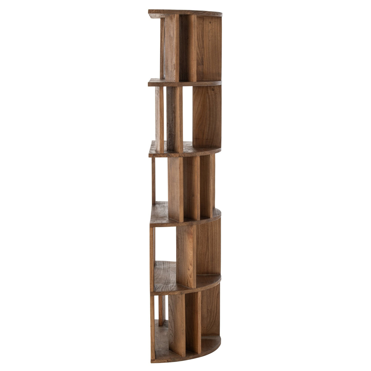 Librería semicircular Mindi de madera natural J-Line