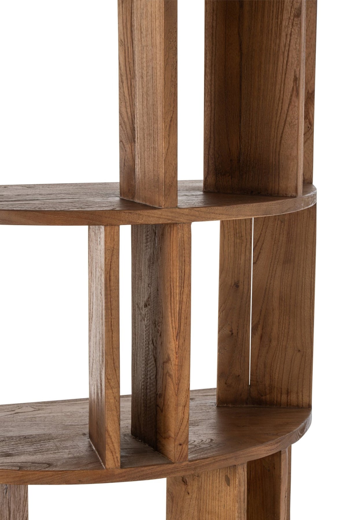 Librería semicircular Mindi de madera natural J-Line