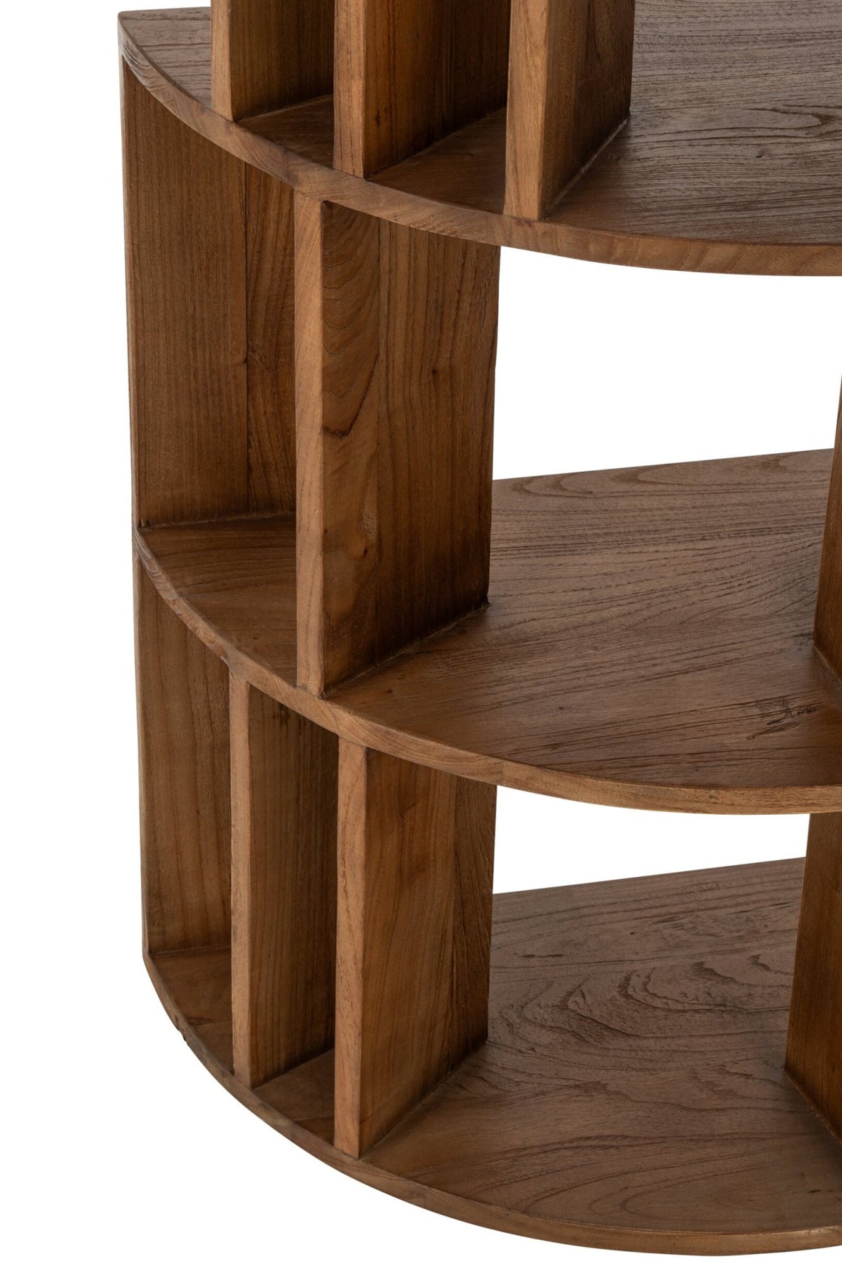 Librería semicircular Mindi de madera natural J-Line