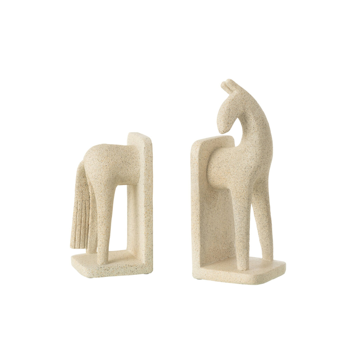 Soporte para libros Caballo Moderno Resina Beige Set J-Line