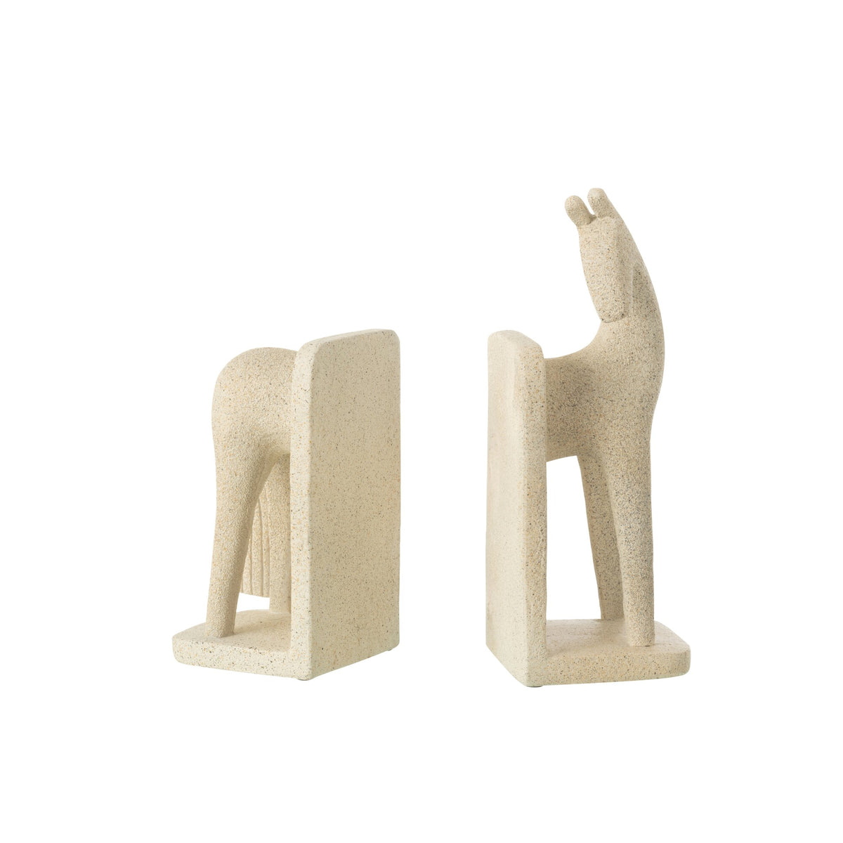 Soporte para libros Caballo Moderno Resina Beige Set J-Line