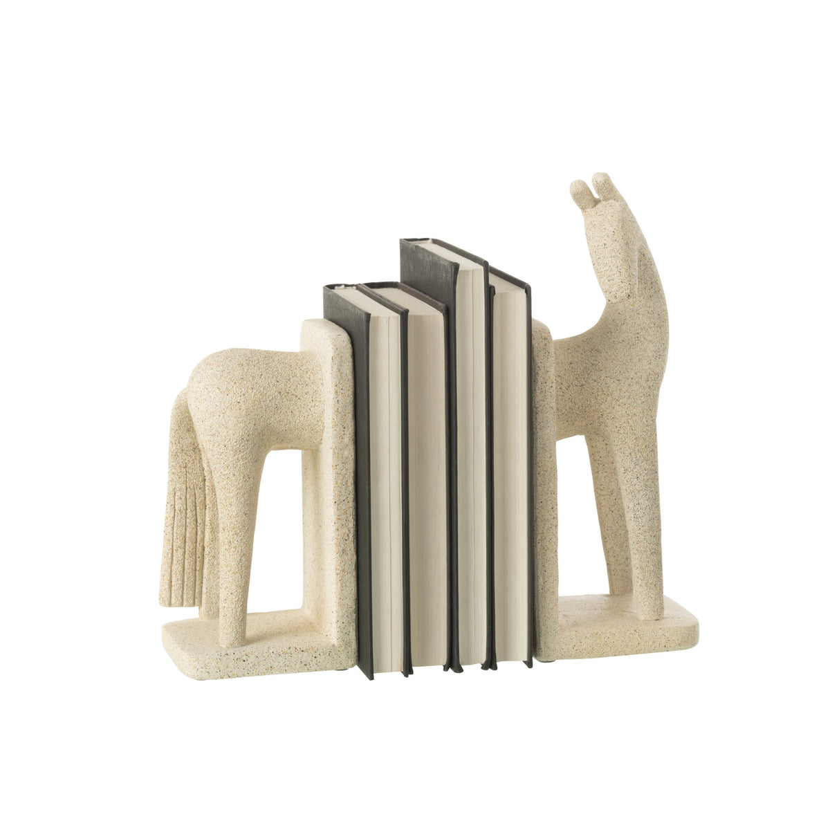 Soporte para libros Caballo Moderno Resina Beige Set J-Line