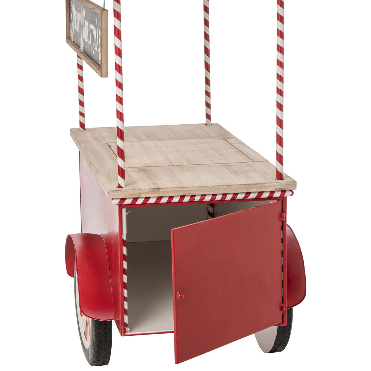 Barmeubel Kiosk van J-Line in rood met wit, blikvanger voor feest, tuin of horeca