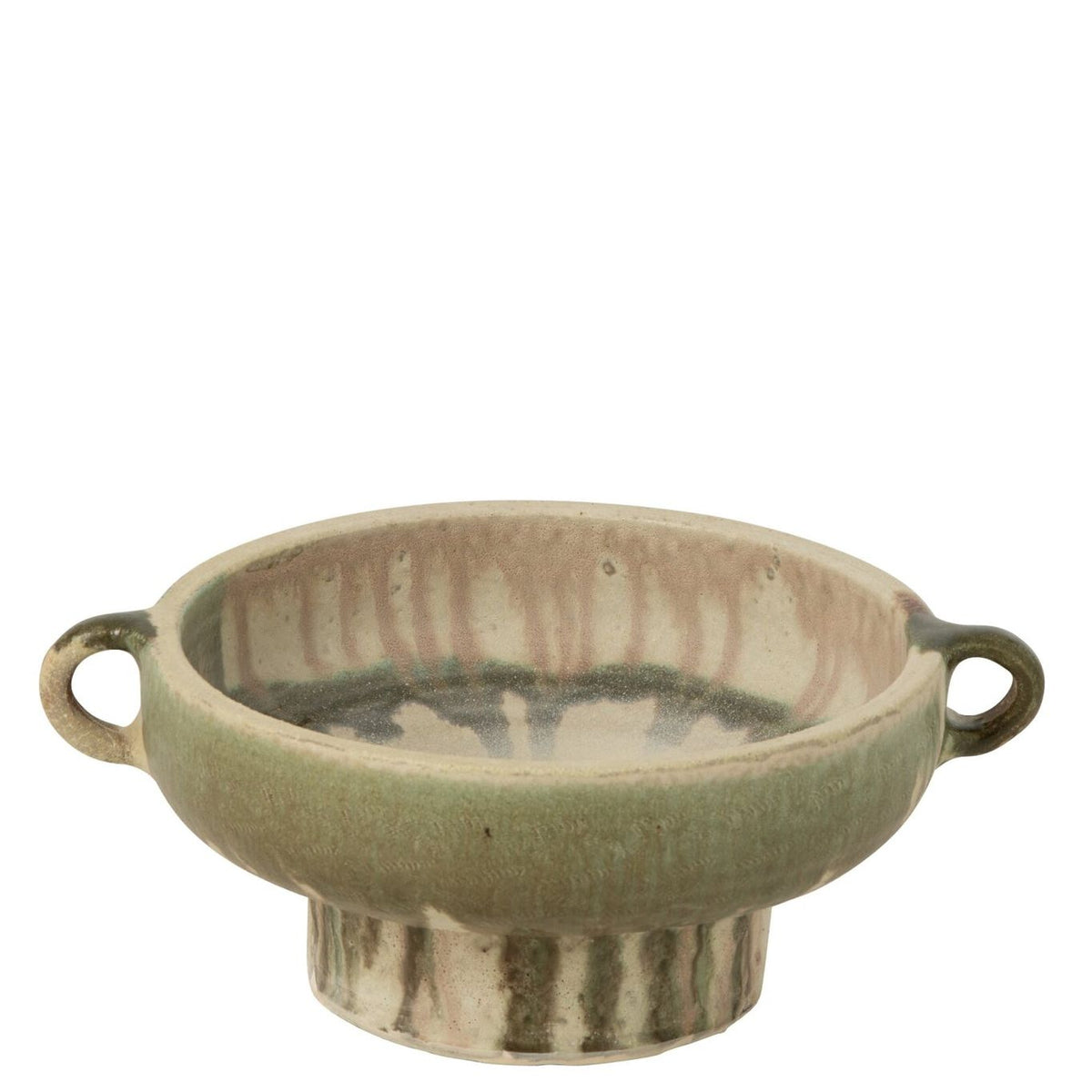 Cuenco Decorativo Cerámica Verde Oliva Beige J-Line