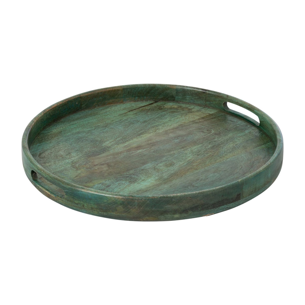 Bandeja de madera de mango verde oscuro J-Line