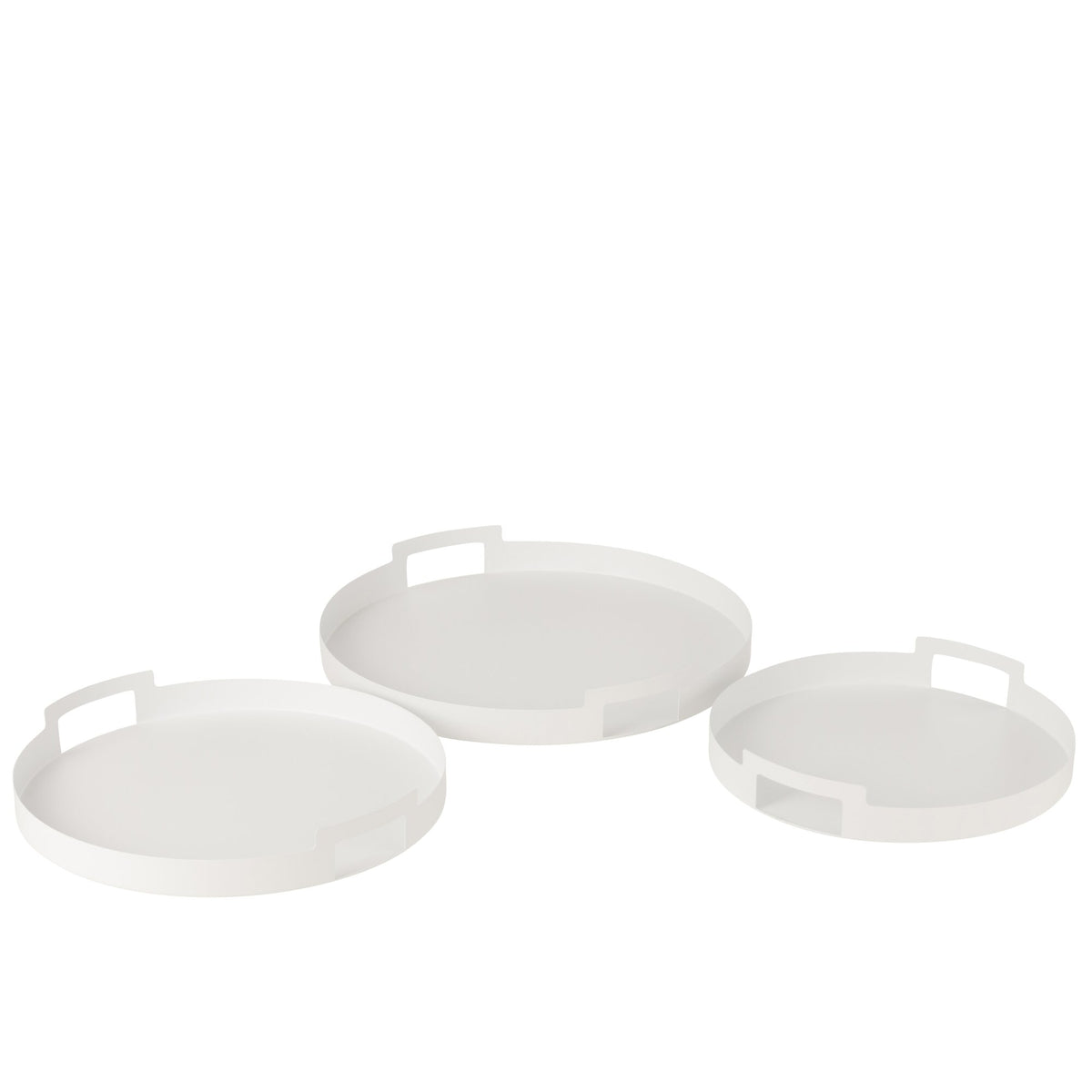 Bandeja Redonda Metal Blanco Set de 3 J-Line