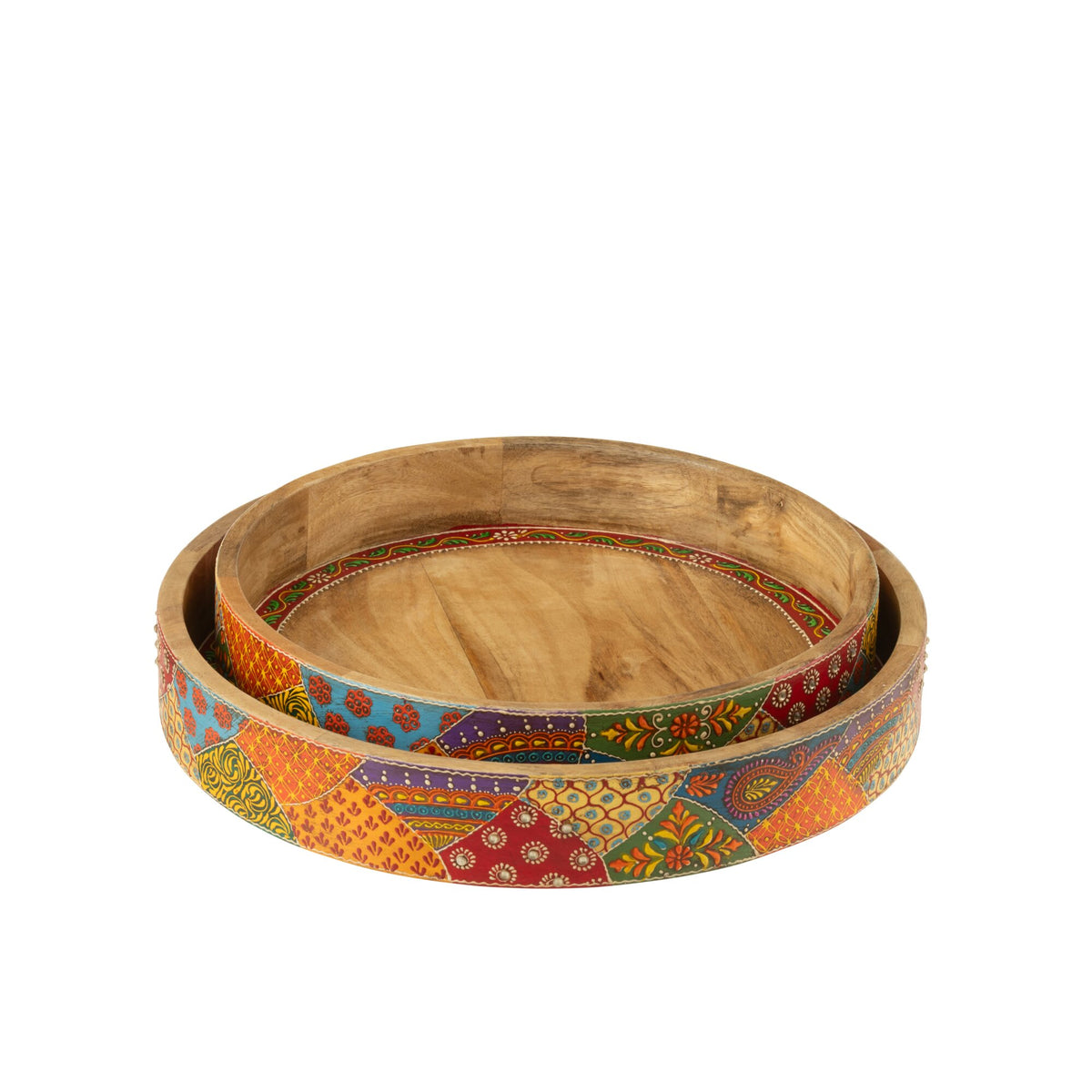 Set de 2 bandejas Delhi de madera de mango J-Line