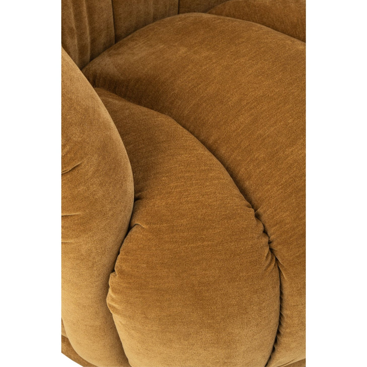 Sillón giratorio de madera contrachapada/tela amarillo mostaza J-Line