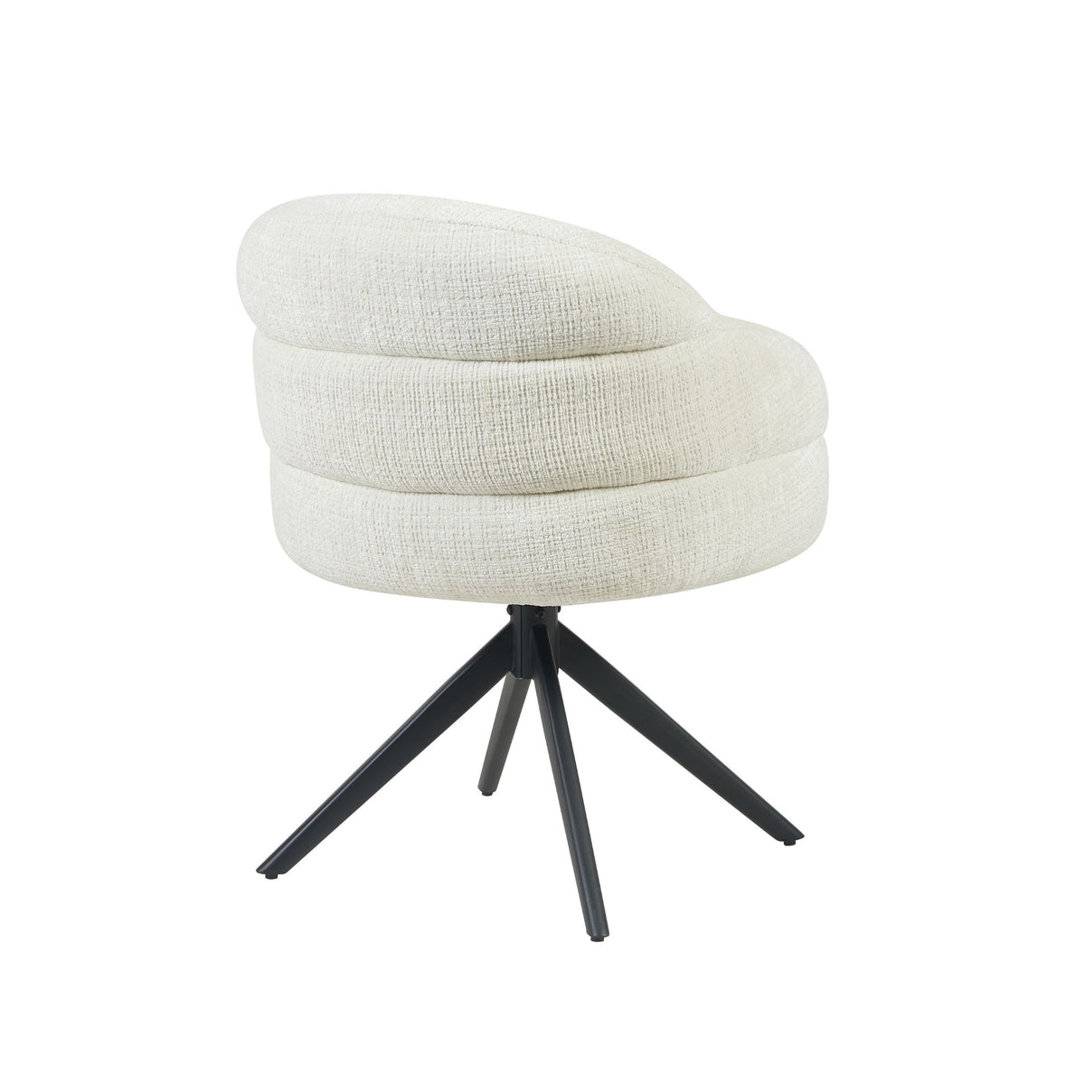 Eetkamerstoel Bella Off White Poot Zwart van Starfurn voor aan de eettafel