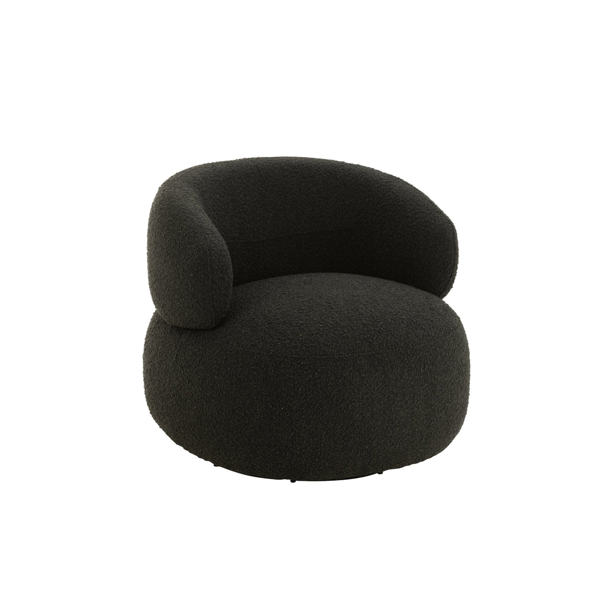 Sillón Giratorio Redondo De Espuma Negro J-Line