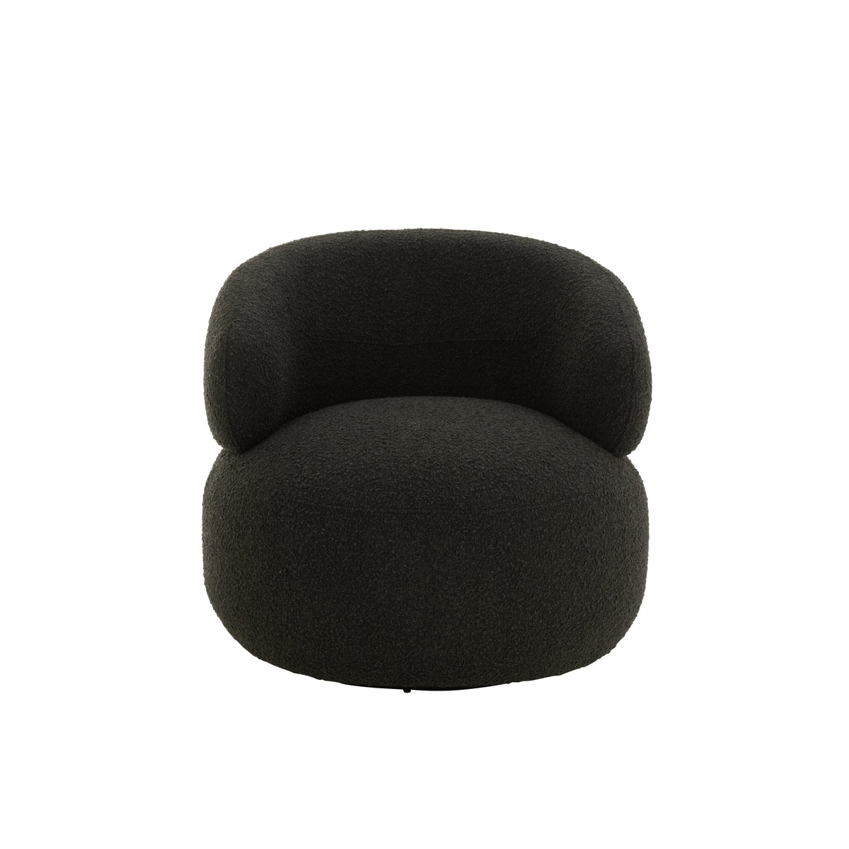 Sillón Giratorio Redondo De Espuma Negro J-Line