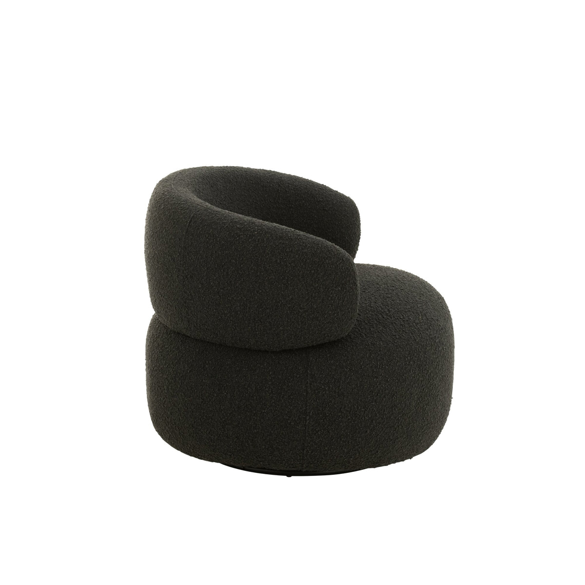 Sillón Giratorio Redondo De Espuma Negro J-Line