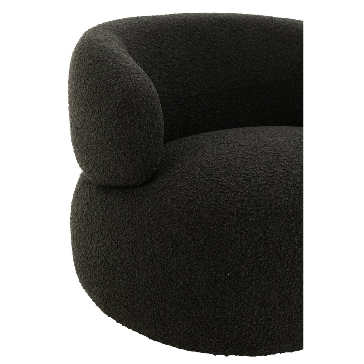 Sillón Giratorio Redondo De Espuma Negro J-Line