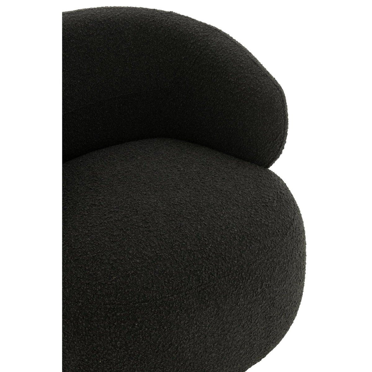 Sillón Giratorio Redondo De Espuma Negro J-Line