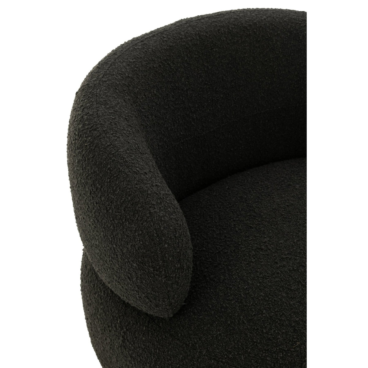 Sillón Giratorio Redondo De Espuma Negro J-Line
